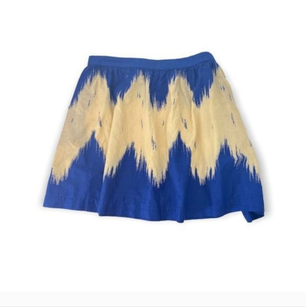 Blue and Cream Skirt Ikat Aztec Print Size 10 By Mango
